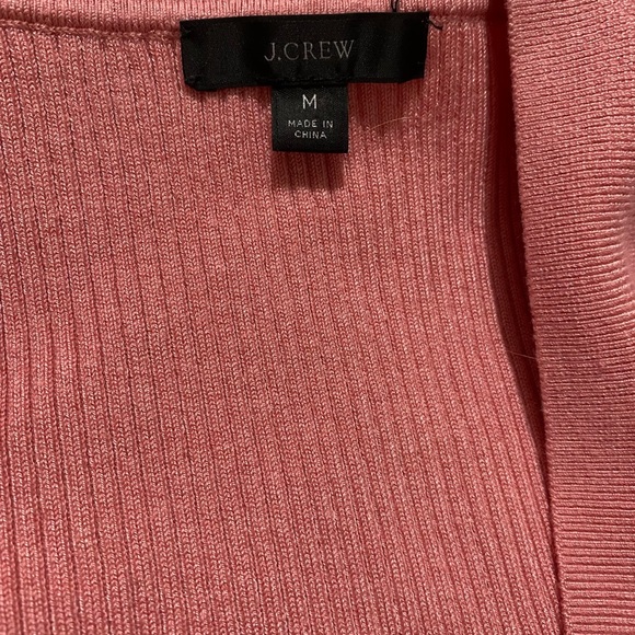 J Crew Puff Sleeve Silk Blend Short Sleeve Sweater EUC Medium Rose Pink​ - Picture 5 of 5